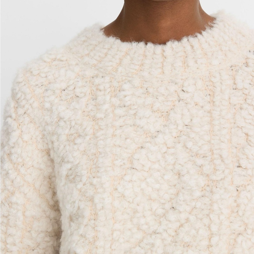 VINCE Textured Loop-Stitch Cable Wool-Blend Sweater